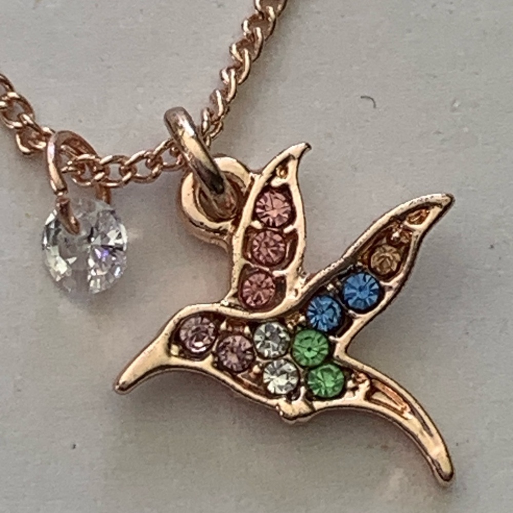 Multicolor Hummingbird Pendant Necklace